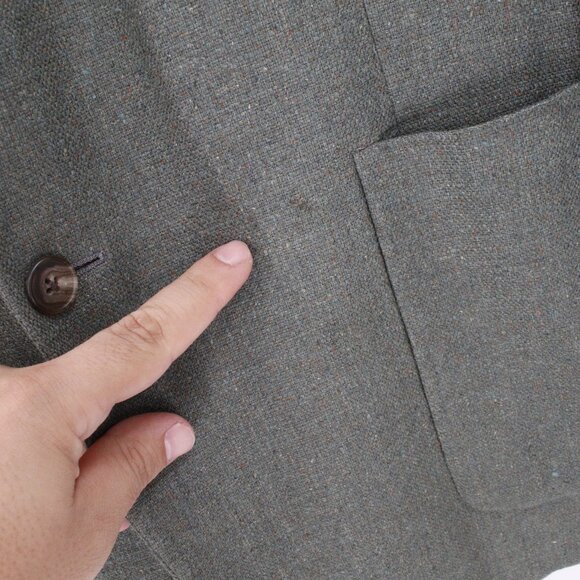 VTG Paul Stuart Sport Coat Mens 44 Medium long Silk Hopsack deconstructed patch - Picture 13 of 16